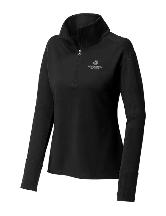 Womens Sport-Wick Flex Fleece Black 1/4-Zip w/Integration Health Logo