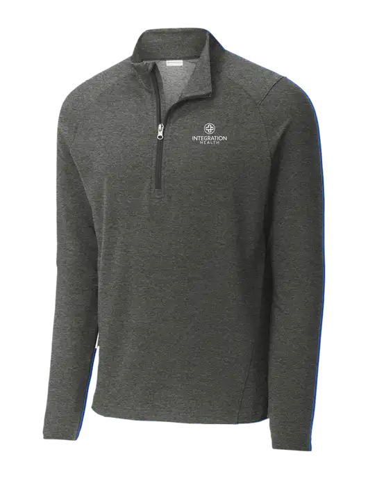 Sport-Wick Flex Fleece Dark Grey Heather 1/4-Zip w/Integration Health Logo